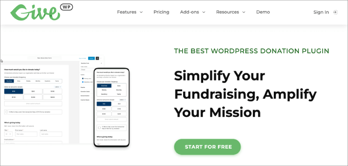 GiveWP crowdfunding plugin