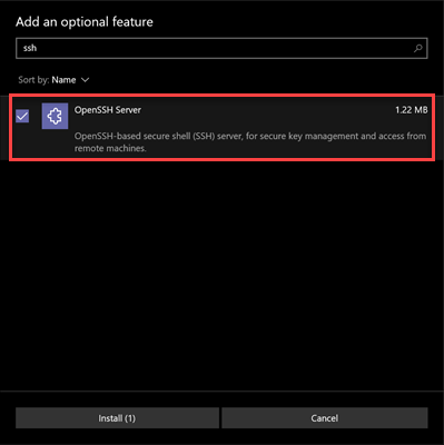 Install SSH Component on Windows
