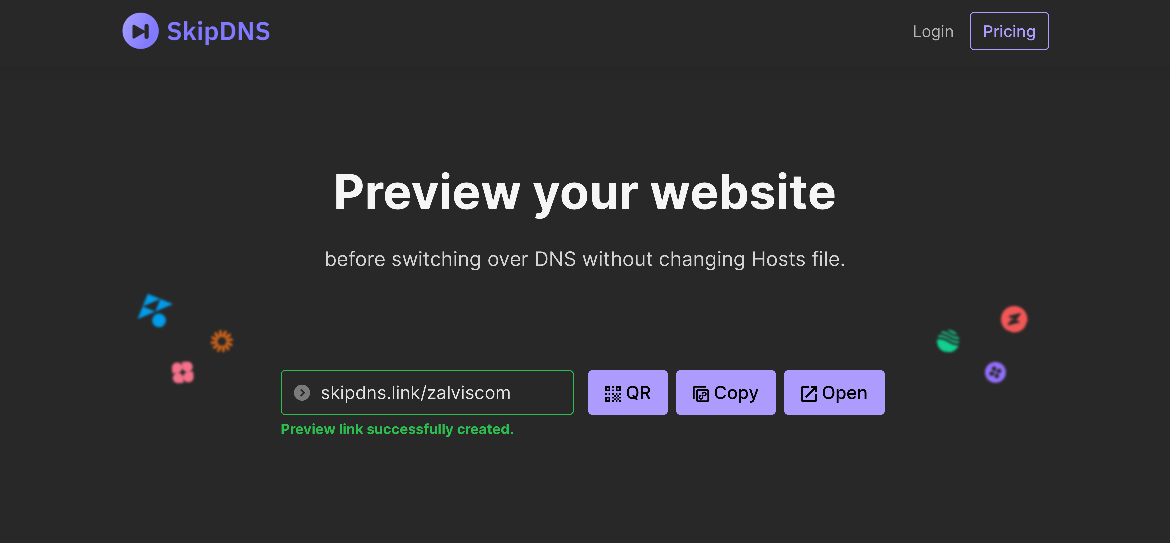 Preview your website before switching over DNS