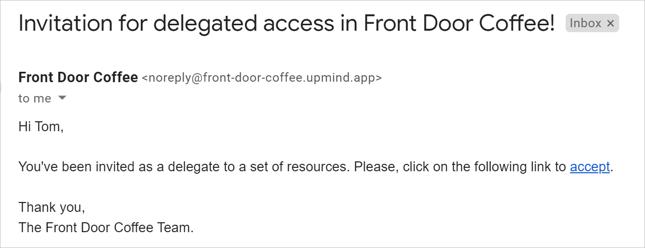 Delegate email