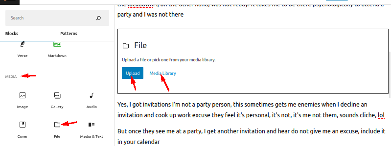 WordPress file upload